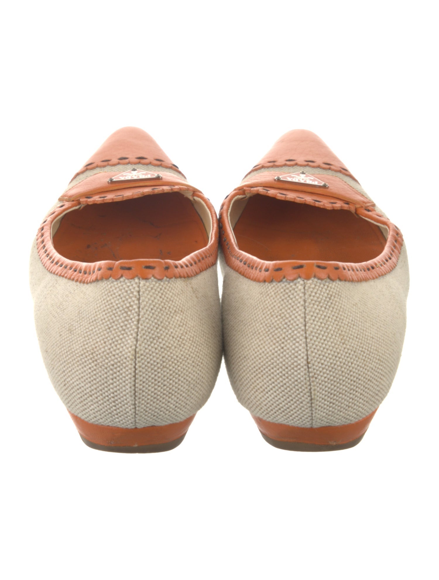 Prada Canvas Colorblock Pattern Loafers